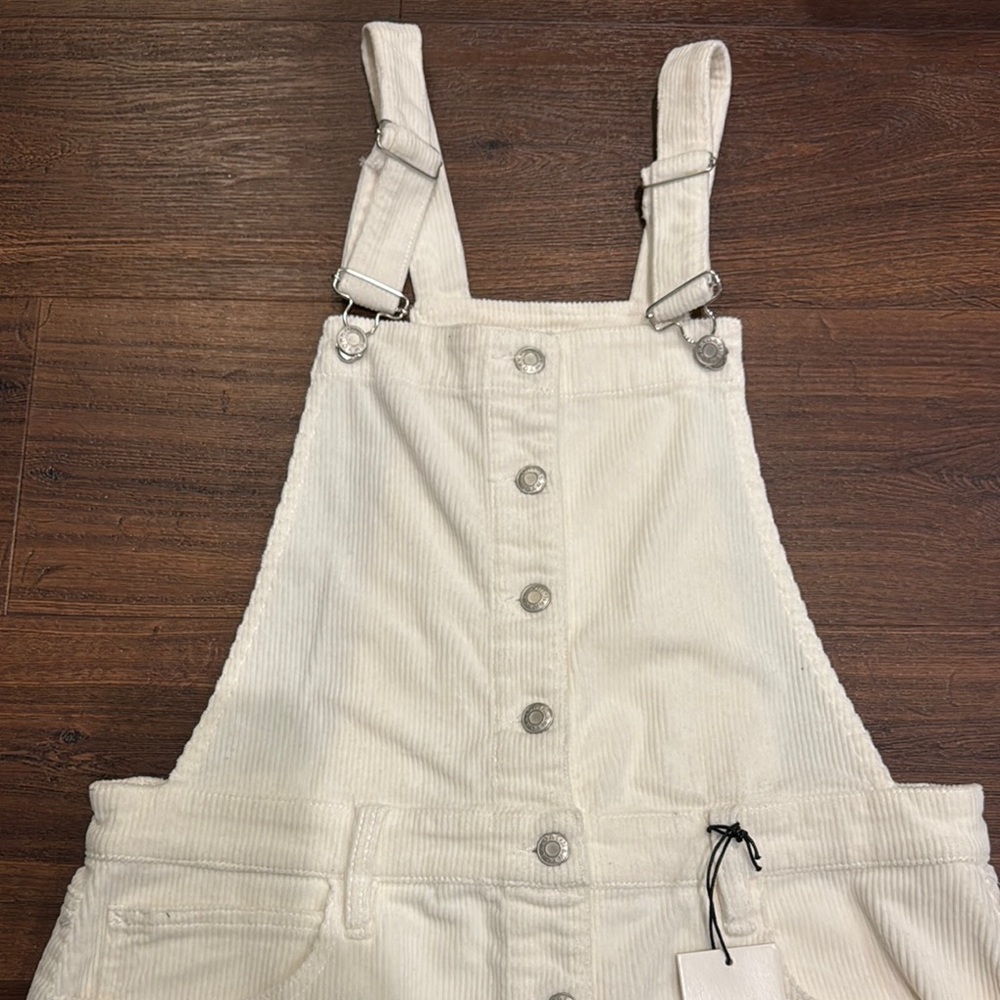 OAT NWT Corduroy Overall Dress - off white Buttoned down w/adjustable straps. - Picture 6 of 12